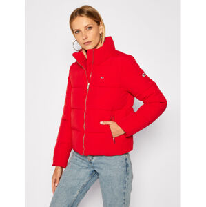 Tommy Jeans dámská červená zimní bunda - S (XNL)